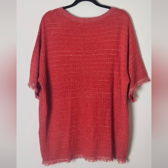 ZARA Metallic Woven Orange Top - Picture 8 of 9